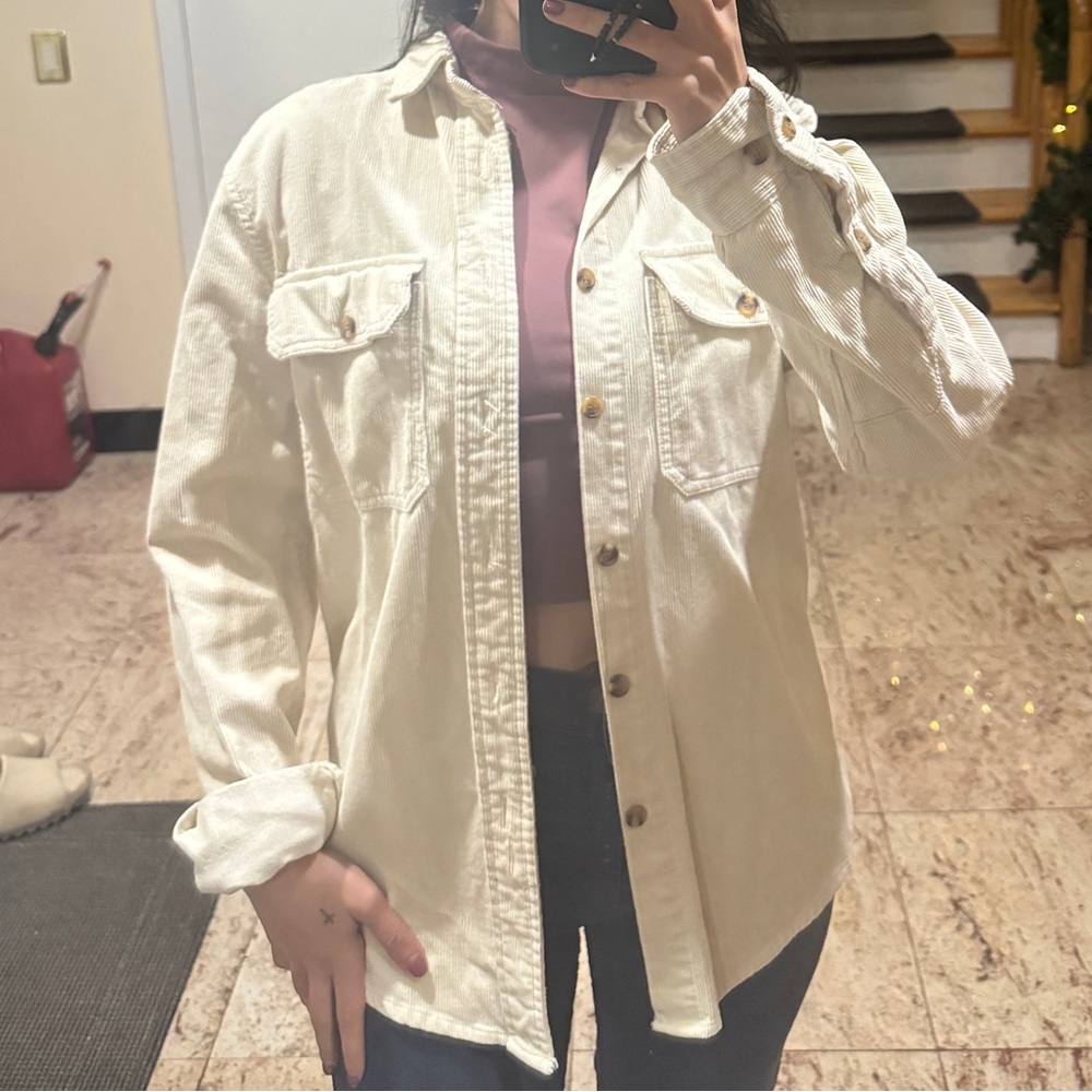 Tan/Cream corduroy jacket size small perfect condition